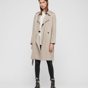 AllSaints Bexley Trench Coat, Beige Sz M